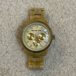 Michael Kors Cream Tortoise Shell Watch